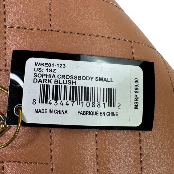 bebe Sophia Small Crossbody Bag - Dark Blush - 7.5” x 5” x 2” - Picture 6 of 6